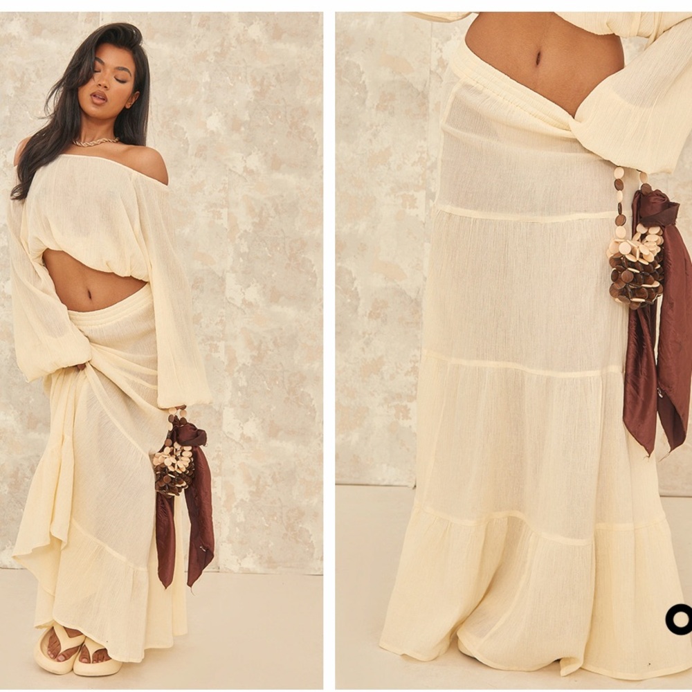 Lemon Yellow Maxi Skirt Set - Picture 2 of 3
